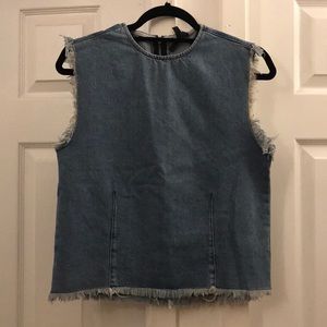 Topshop Boutique 100% Cotton Denim Top